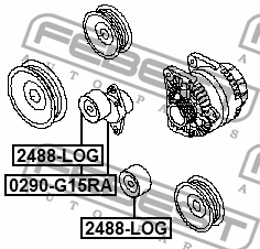 Натяжитель ремня NISSAN ALMERA G15RA 2012- 0290-G15RA 0290-G15RA FEBEST