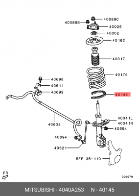 Подушка пружины передней, нижняя MITSUBISHI 4040A253 4040A253 MITSUBISHI