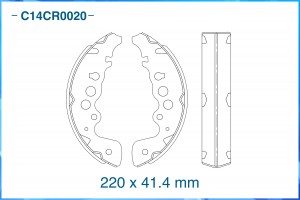 Тормозные колодки задние барабанные Low Metallic C14CR0020 C14CR0020 CWORKS