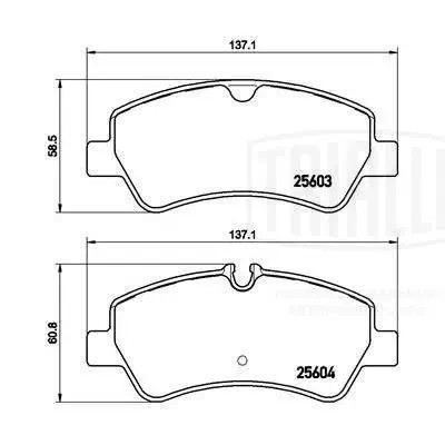Колодки торм. для а/м ForDTransiT(12-)диск. зад. (в компл. с датчиком) PF4392 PF 4392 TRIALLI