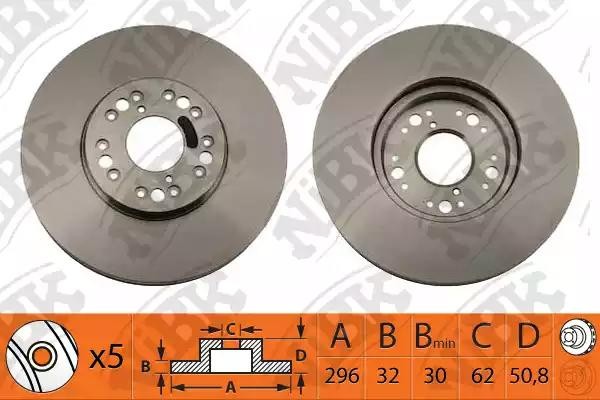 Диск тормозной TOYOTA Mark 2 (96-) передний NIBK RN1150 NIBK