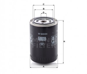 Фильтр масляный W 940/24 MANN FILTER