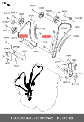 УСПОКОИТЕЛЬ ЦЕПИ/GUIDE ASSY-TIMING CHAIN(HYUNDAI/KIA, ) 248103CGA2 MOBIS