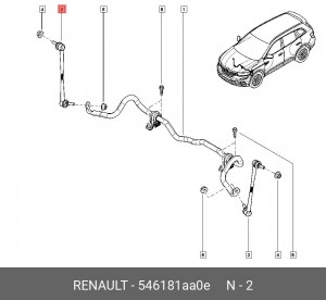 Стойка стаб пер прав J32 546181AA0E 546181AA0E RENAULT