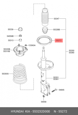 Проставка под пружину 55323-2D000 553232D000 HYUNDAI KIA