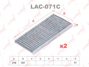 Фильтр воздушный салона KIA Sorento (06-),Sportage (2шт.) LYNX LAC-071C LYNXAUTO