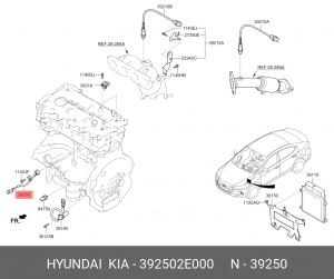 ДАТЧИК ДЕТОНАЦИИ 39250-2E000 NU 2000 CC G4NA MPI ОРИГИНАЛ 392502E000 HYUNDAI