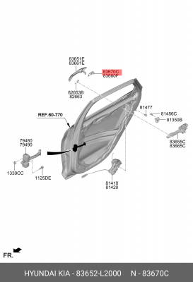 Кожух уплотнитель ручки двери Kia K5 III 2019-2025 83652L2000 HYUNDAI KIA