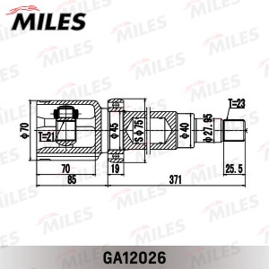 ШРУС внутренний правый FORD FIESTA/FUSION (CBK) 2001-2008 GA12026 GA12026 MILES