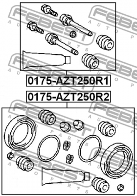 Ремкомплект задн тормозного суппорта TOYOTA AVENSIS T25 0175-AZT250R1 0175-AZT250R1 FEBEST