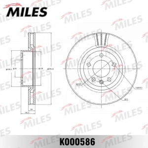 Диск тормозной передний D296мм OPEL OMEGA A 87-94/OMEGA B 94-03/SENATOR B 87-93  K000586 MILES