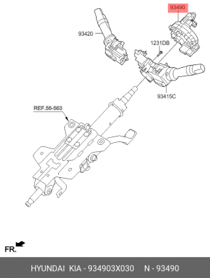 Кольцо HYUNDAI Elantra (14-) (AUDIO REMO) колеса рулевого контактное OE 934903X030 HYUNDAI KIA