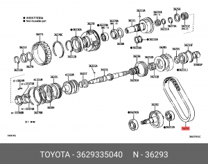 цепь привода раздаточной коробки!\ Toyota Hilux/Land Cruiser 36293-35040 TOYOTA