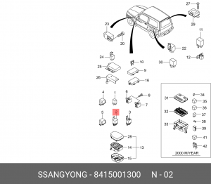 Реле стартера SSANGYONG Musso,Istana,Korando OE 8415001300 SSANG YONG
