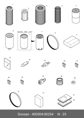 400504-00254 Фильтр сапуна 40050400254 DOOSAN