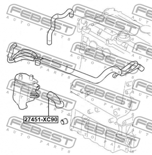 Патрубок системы вентиляции картера VOLVO XC90 2003- 27451-XC90 27451XC90 FEBEST