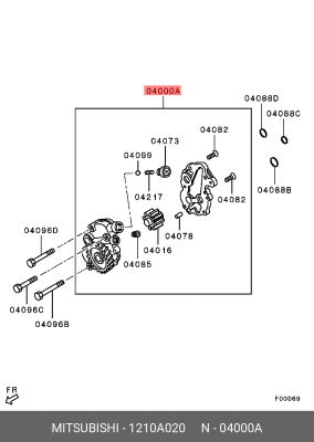 НАСОС МАСЛЯНЫЙ ДВИГАТЕЛЯ В СБОРЕ 1210A020 1210A020 MITSUBISHI