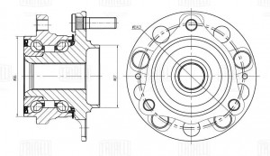 Ступица для а/м Hyundai Tucson IV (20-)/Kia Sportage V (21-) 4wd (задн. в сборе  MR 0871 TRIALLI
