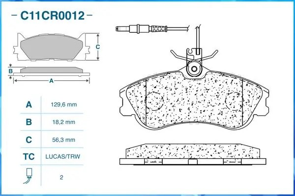 Тормозные колодки передние Low Metallic C11CR0012 C11CR0012 CWORKS