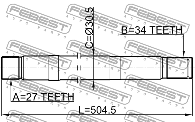 Вал привода левый MERCEDES W203/204/210/211/212 1612-221 1612-221 FEBEST