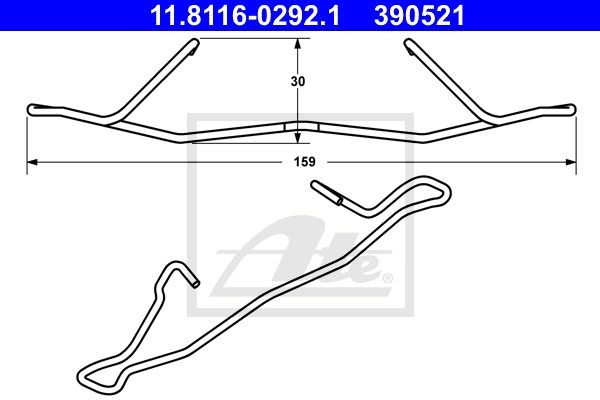 ремк-т тормозных колодок!\ Citroen C4, Peugeot 3008/5008, Volvo S60/V70 01> 11.8116-0292.1 ATE