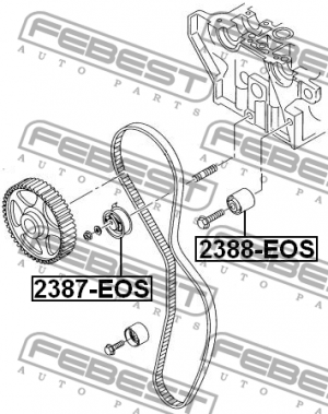 ролик обводной !ремня ГРМ\ Audi A4, VW Golf, Skoda Octavia 2.0FSi 02> 2388-EOS FEBEST