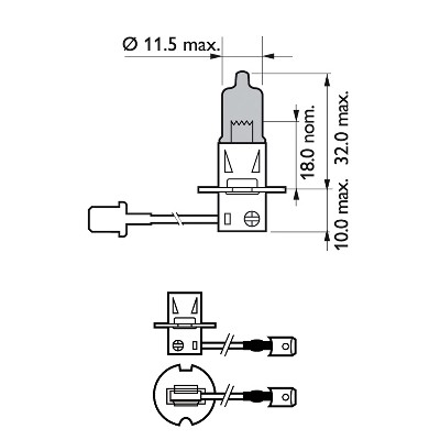 Лампа 12V H3 55W РK22s блистер (1шт.) White Vision Ultra PHILIPS 12336WVUB1 PHILIPS
