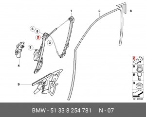 клипса крепежная!\ BMW E53 51 33 8 254 781 BMW