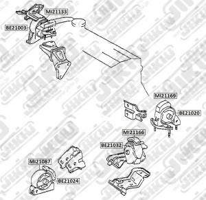 Катридж левой опоры двигателя TOYOTA CALDINA 92-02, COROLLA 91-02 AT BE21032 BE21032 JIKIU