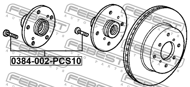 Шпилька колёсная PCS 10 0384-002-PCS10 FEBEST