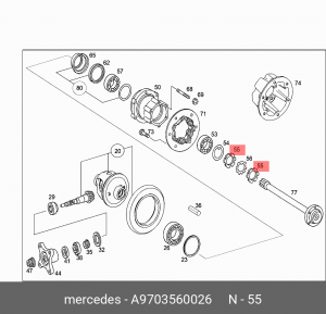 гайка ступицы! М55\ MB A9703560026 MERCEDES BENZ
