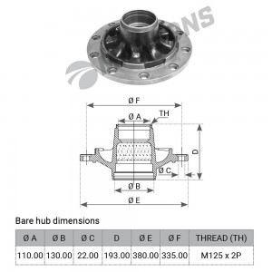 Ступица BPW колеса оси HS,HZ ECO 6-9т (под подшипники 32310,33116,d=281,h=194) M 300.167 MANSONS