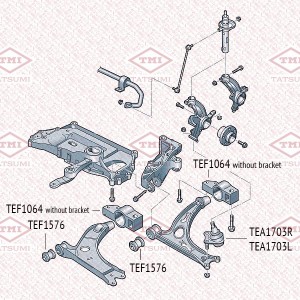 Опора шаровая нижняя R AUDI A3 03-SKODA Octavia/Superb/Yeti 04-VW Caddy/Golf/Jet TEA1703R TATSUMI
