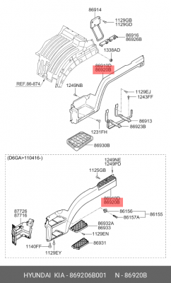 Панель HYUNDAI HD120 (12-) подножки правая OE 869206B001 HYUNDAI KIA