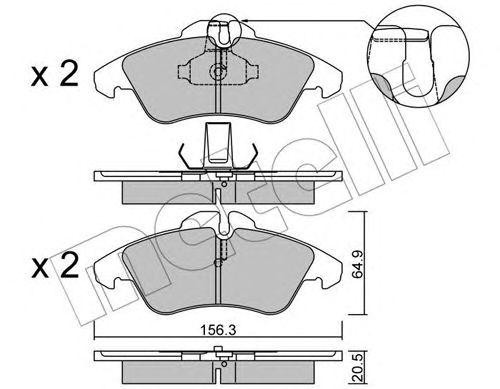 колодки дисковые передние!\ MB Sprinter 208D/308D, VW LT II 28-35 95> 22-0256-0 METELLI