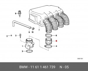 Соединительный патрубок 11118571141 11 61 1 461 739 BMW