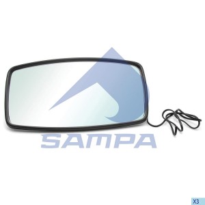 зеркало! с подогревом 24V 426x231x75 Scania 042097 SAMPA