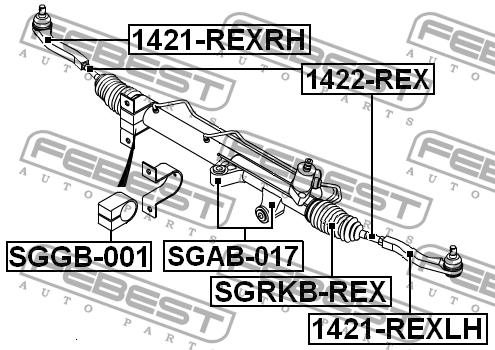 Наконечник рулевой правый SSANGYONG KYRON (05-12), ACTYON (01-09) 1421-REXRH 1421-REXRH FEBEST