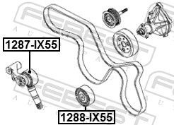 Ролик обводной HYUNDAI IX55 07 (2007-2013) 1288-IX55 1288-IX55 FEBEST