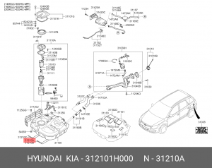 HYUNDAI I30 (2007-2012)/KIA CEED (2007- 2012) ЛЕВАЯ 312101H000 HYUNDAI KIA