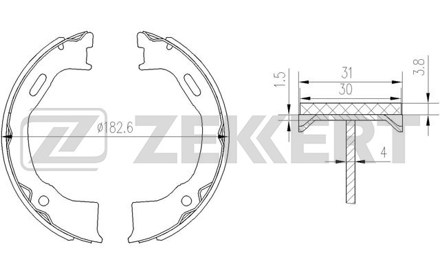 Колодки торм. бараб. зад Jeep Cherokee III 01- Wrangler (TJ) 96- BK-4149 BK-4149 ZEKKERT