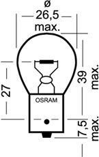 Лампа 24V P21W BA15s OSRAM 7529 OSRAM