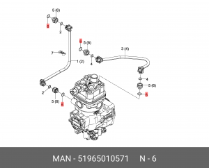 Круглое уплотнение 51965010571 MAN