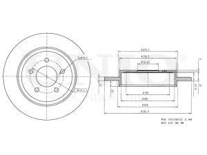 Диск тормозной задний BRD-20433 UNIO