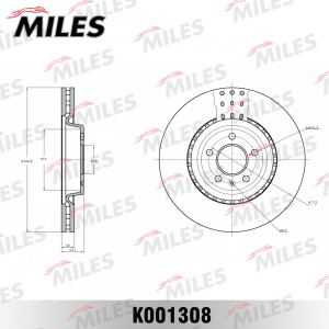 Диск тормозной передний AUDI A6/A7/Q5 08- (TRW DF6149S) K001308 K001308 MILES
