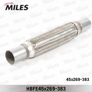 Труба гофрированная (гофра) патрубками и внутренним плетением 45X269-383 (BOSAL  HBFE45X269-383 MILES