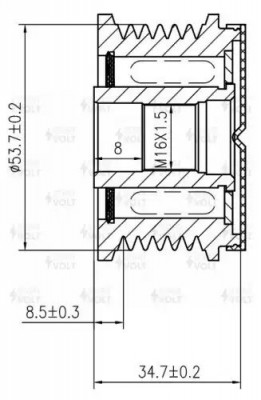 Шкив с обгонной муфтой генер. для а/м Opel Meriva B (09-) 1.4i/1.4T (SGP 2110) SGP 2110 START VOLT