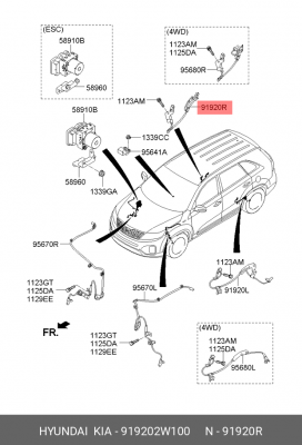 ДАТЧИК АБС 919202W100 HYUNDAI KIA