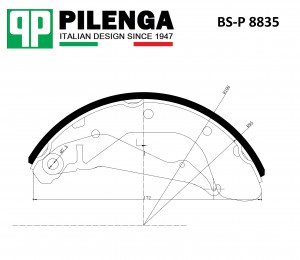 Колодки тормозные барабанные задние NEXIA, LANOS, KADETT, VECTRA A BS-P8835 BSP8835 PILENGA