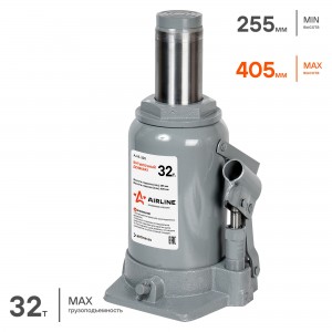 Домкрат 32,0 т бутылочный (225-400мм) /AIRLINE/ AJ-B-32S AIRLINE